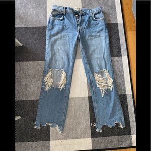 FREE PEOPLE MAGGIE MR STRAIGHT JEANS SIZE 26